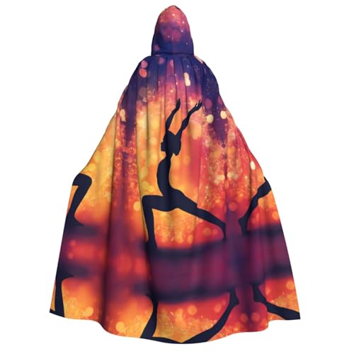 Kfjghhl Halloween-Umhang für Gymnastik, Golden, mit Kapuze, volle Länge, Robe, Umhang, Halloween-Kostüm, Cosplay, Party von Kfjghhl