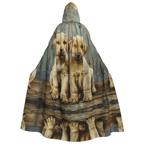 Kfjghhl Halloween-Umhang für Welpen, goldener Kapuzenumhang in voller Länge, Halloween-Kostüm, Cosplay, Party von Kfjghhl