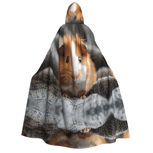 Kfjghhl Halloween-Umhang mit Meerschweinchen, goldener Kapuzenumhang, volle Länge, Robe, Umhang, Halloween-Kostüm, Cosplay, Party von Kfjghhl