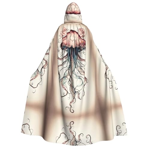 Kfjghhl Halloween-Umhang mit Quallenmuster, goldener Kapuzenumhang, volle Länge, Robe, Umhang, Halloween-Kostüm, Cosplay, Party Kfjghhl Halloween-Umhang mit Quallenmuster, goldener Kapuzenumhang, volle Länge, Robe, Umhang, Halloween-Kostüm, Cosplay, Party von Kfjghhl