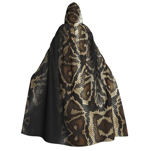 Kfjghhl Halloween-Umhang mit Schlangenhaut, goldener Kapuzenumhang, volle Länge, Robe, Umhang, Halloween-Kostüm, Cosplay, Party von Kfjghhl
