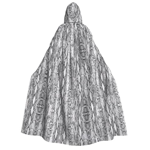 Kfjghhl Halloween-Umhang mit Schlangenhaut, goldfarben, mit Kapuze, volle Länge, für Halloween, Kostüm, Cosplay, Party von Kfjghhl