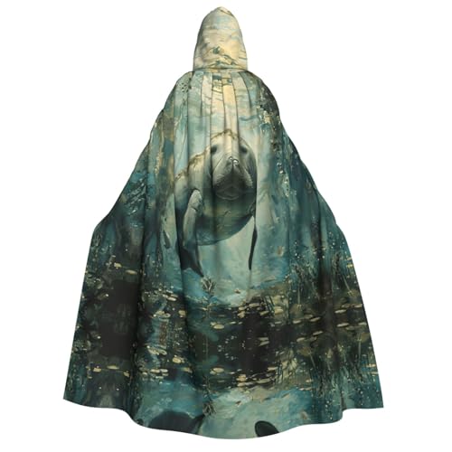 Kfjghhl Halloween-Umhang mit Seekuh, goldfarben, mit Kapuze, volle Länge, Robe, Umhang, Halloween-Kostüm, Cosplay, Party Kfjghhl Halloween-Umhang mit Seekuh, goldfarben, mit Kapuze, volle Länge, Robe, Umhang, Halloween-Kostüm, Cosplay, Party von Kfjghhl