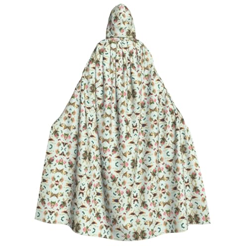 Kfjghhl Halloween-Umhang mit Vogelmuster, goldener Kapuzenumhang, volle Länge, Robe, Umhang, Halloween-Kostüm, Cosplay, Party Kfjghhl Halloween-Umhang mit Vogelmuster, goldener Kapuzenumhang, volle Länge, Robe, Umhang, Halloween-Kostüm, Cosplay, Party von Kfjghhl