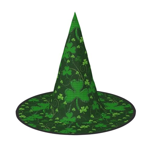 Kfjghhl Hintergrund St. Patrick's Day Glitzer Halloween Hut Wicked Kostüme Erwachsene Unisex Stirnband Verkleidung Zubehör Weihnachten Party Cosplay Magier Kostüm Outfit Halloween von Kfjghhl