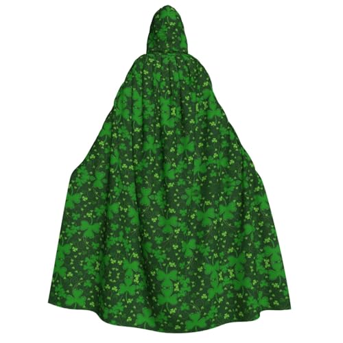 Kfjghhl Hintergrund St. Patrick's Day Glitzer Halloween Umhang Goldener Kapuzenumhang volle Länge Robe Umhang Halloween Kostüm Cosplay Party von Kfjghhl