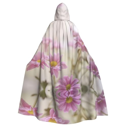 Kfjghhl Kapuzenumhang im Retro-Stil mit rosa Blumen, Unisex, Kostüm, Party, Halloween, Cosplay, Erwachsene, Kapuzenmantel, Weihnachten, 147,3 cm von Kfjghhl