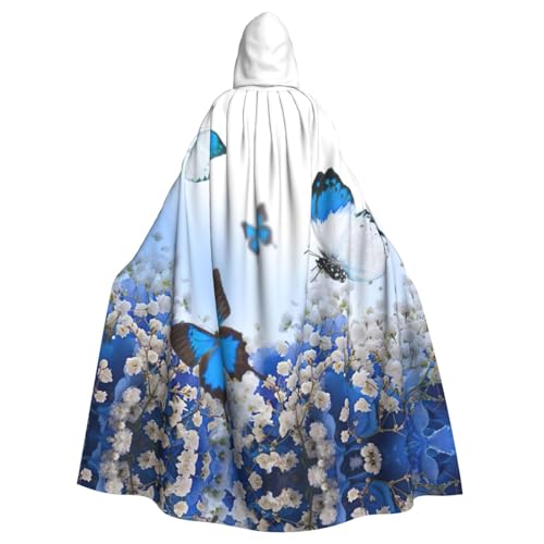 Kfjghhl Kapuzenumhang mit Kapuze, Unisex, Motiv: blauer Schmetterling, Kostüm, Party, Halloween, Cosplay, Erwachsene, Kapuzenmantel, Weihnachten, 147,3 cm Kfjghhl Kapuzenumhang mit Kapuze, Unisex, Motiv: blauer Schmetterling, Kostüm, Party, Halloween, Cosplay, Erwachsene, Kapuzenmantel, Weihnachten, 147,3 cm von Kfjghhl