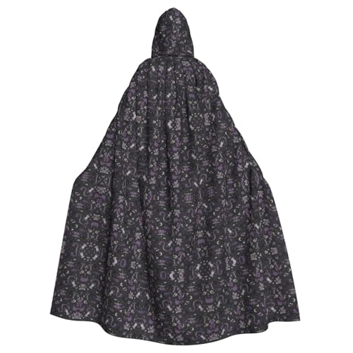 Kfjghhl Kapuzenumhang mit Kapuze, Unisex, violett, schwarz, Gothic, gruselig, Kostüm, Party, Halloween, Cosplay, Erwachsene, Kapuzenmantel, Weihnachten, 147,3 cm von Kfjghhl