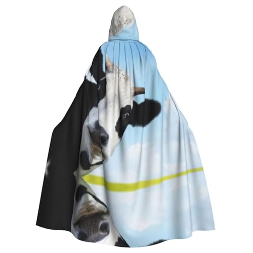 Kfjghhl Kapuzenumhang mit Kuhmuster, Unisex, Kostüm, Party, Halloween, Cosplay, Erwachsene, Kapuzenmantel, Weihnachten, 147,3 cm von Kfjghhl