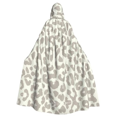 Kfjghhl Kapuzenumhang mit Leopardenmuster, Unisex, Braun, Kostüm, Party, Halloween, Cosplay, Erwachsene, Kapuzenmantel, Weihnachten, 147,3 cm von Kfjghhl