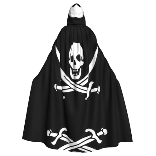 Kfjghhl Kapuzenumhang mit Piratenflagge, Unisex, Kostüm, Party, Halloween, Cosplay, Erwachsene, Kapuzenmantel, Weihnachten, 147,3 cm Kfjghhl Kapuzenumhang mit Piratenflagge, Unisex, Kostüm, Party, Halloween, Cosplay, Erwachsene, Kapuzenmantel, Weihnachten, 147,3 cm von Kfjghhl