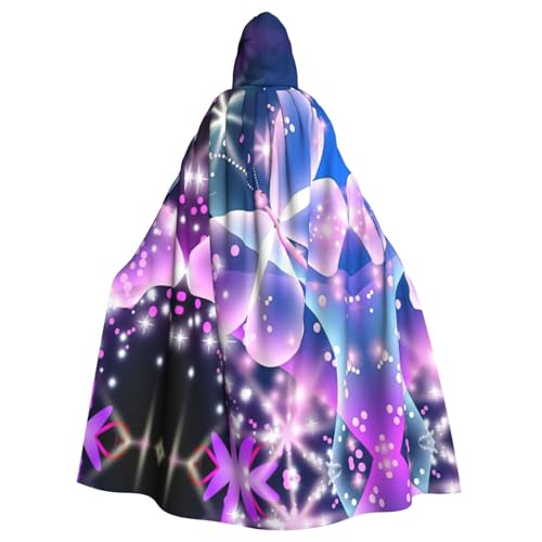 Kfjghhl Kapuzenumhang mit Schmetterlings-Motiv, Unisex, Blau, Lila, Kostüm, Party, Halloween, Cosplay, Erwachsene, Kapuzenmantel, Weihnachten, 147,3 cm von Kfjghhl