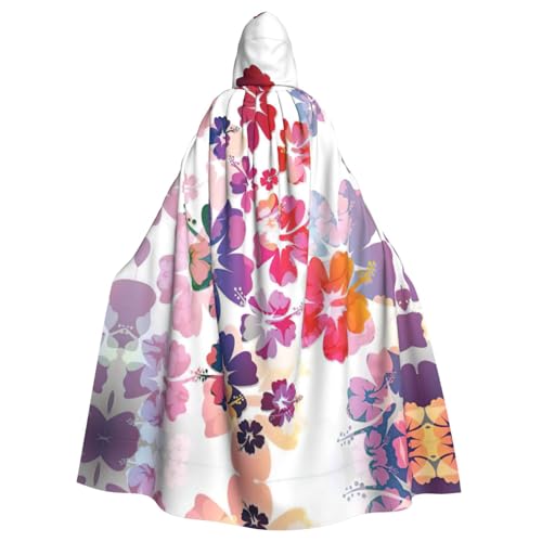 Kfjghhl Kapuzenumhang mit hawaiianischem Blumendruck, Unisex, Kostüm, Party, Halloween, Cosplay, Erwachsene, Kapuzenmantel, Weihnachten, 147,3 cm Kfjghhl Kapuzenumhang mit hawaiianischem Blumendruck, Unisex, Kostüm, Party, Halloween, Cosplay, Erwachsene, Kapuzenmantel, Weihnachten, 147,3 cm von Kfjghhl