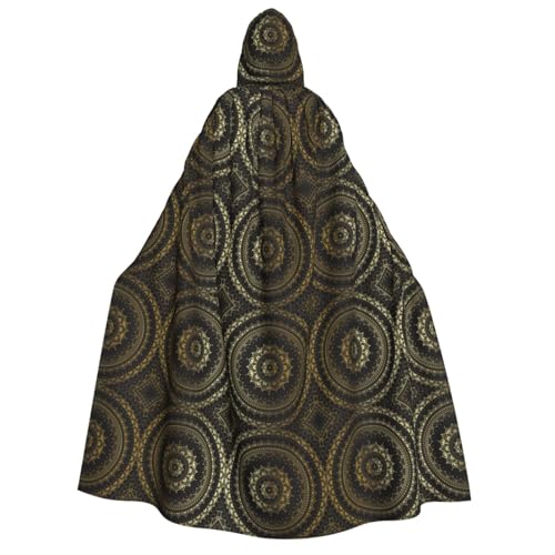 Kfjghhl Kreis-Halloween-Umhang, goldener Kapuzenumhang, volle Länge, Robe, Umhang, Halloween-Kostüm, Cosplay, Party von Kfjghhl