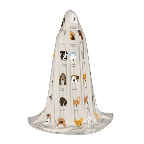 Kfjghhl Langer Kapuzenumhang für Hunderassen, Hexenkostüm, Halloween-Kostüm, für Damen und Herren, 88,9–149,7 cm von Kfjghhl