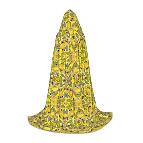 Kfjghhl Langer Kapuzenumhang mit gelber Zitrone und Biene, für Teenager, Kinder, Hexenkostüm, Halloween-Kostüm, für Damen und Herren, 88,9–149,7 cm Kfjghhl Langer Kapuzenumhang mit gelber Zitrone und Biene, für Teenager, Kinder, Hexenkostüm, Halloween-Kostüm, für Damen und Herren, 88,9–149,7 cm von Kfjghhl