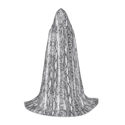 Kfjghhl Langer Umhang mit Kapuze, Schlangenhaut, Hexenkostüm, Halloween-Kostüm, für Damen und Herren, 88,9–149,7 cm, Schwarz und Weiß Kfjghhl Langer Umhang mit Kapuze, Schlangenhaut, Hexenkostüm, Halloween-Kostüm, für Damen und Herren, 88,9–149,7 cm, Schwarz und Weiß von Kfjghhl