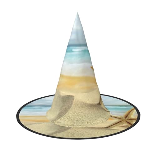 Kfjghhl Moderner Seestern und Korallen am Sandstrand Landschaft, Halloween-Hut, böse Kostüme, Erwachsene, Unisex, Stirnband, Kostümzubehör, Weihnachtsfeier, Cosplay, Zauberer-Kostüm, Outfit, Halloween Kfjghhl Moderner Seestern und Korallen am Sandstrand Landschaft, Halloween-Hut, böse Kostüme, Erwachsene, Unisex, Stirnband, Kostümzubehör, Weihnachtsfeier, Cosplay, Zauberer-Kostüm, Outfit, Halloween von Kfjghhl