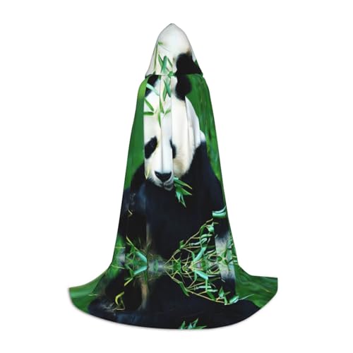 Kfjghhl Panda Langer Kapuzenumhang Teenager Kind Umhang Hexenkostüm Halloween Kostüm Damen Herren 88,9–149,7 cm von Kfjghhl