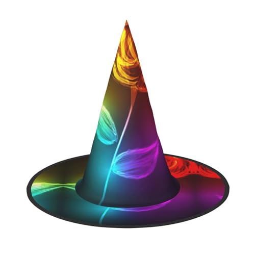 Kfjghhl Rote Rose Kunst Halloween Hut Wicked Kostüme Erwachsene Unisex Stirnband Verkleidung Zubehör Weihnachten Party Cosplay Magier Kostüm Outfit Halloween von Kfjghhl