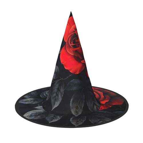 Kfjghhl Rote Rose und schwarze Blätter, Halloween-Hut, böse Kostüme, Erwachsene, Unisex, Stirnband, Kostümzubehör, Weihnachtsfeier, Cosplay, Zauberer-Kostüm, Outfit, Halloween Kfjghhl Rote Rose und schwarze Blätter, Halloween-Hut, böse Kostüme, Erwachsene, Unisex, Stirnband, Kostümzubehör, Weihnachtsfeier, Cosplay, Zauberer-Kostüm, Outfit, Halloween von Kfjghhl