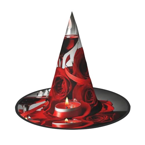 Kfjghhl Rotweinrose und Kerze, Halloween-Hut, böse Kostüme, Erwachsene, Unisex, Stirnband, Kostümzubehör, Weihnachtsfeier, Cosplay, Zauberer-Kostüm, Outfit, Halloween Kfjghhl Rotweinrose und Kerze, Halloween-Hut, böse Kostüme, Erwachsene, Unisex, Stirnband, Kostümzubehör, Weihnachtsfeier, Cosplay, Zauberer-Kostüm, Outfit, Halloween von Kfjghhl