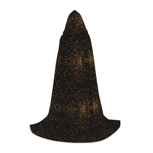 Kfjghhl Schwarzer und goldener Tapetenumhang mit Kapuze, Umhang für Jugendliche, Kinder, Hexenkostüm, Halloween-Kostüm, für Damen und Herren, 88,9–149,7 cm Kfjghhl Schwarzer und goldener Tapetenumhang mit Kapuze, Umhang für Jugendliche, Kinder, Hexenkostüm, Halloween-Kostüm, für Damen und Herren, 88,9–149,7 cm von Kfjghhl