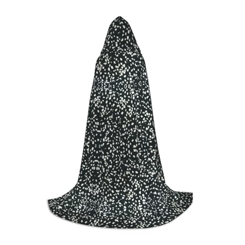 Kfjghhl Schwarzer und weißer Leopardenumhang mit Kapuze, Umhang für Teenager, Kinder, Hexenkostüm, Halloween-Kostüm, für Damen und Herren, 88,9–149,7 cm Kfjghhl Schwarzer und weißer Leopardenumhang mit Kapuze, Umhang für Teenager, Kinder, Hexenkostüm, Halloween-Kostüm, für Damen und Herren, 88,9–149,7 cm von Kfjghhl