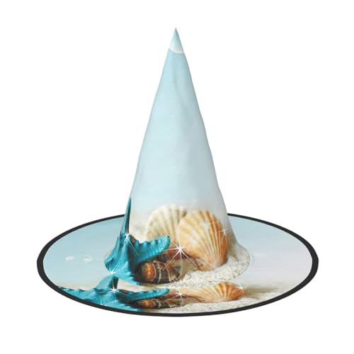 Kfjghhl Seestern und Muscheln, Halloween-Mütze, böse Kostüme, Erwachsene, Unisex, Stirnband, Kostümzubehör, Weihnachtsfeier, Cosplay, Zauberer-Kostüm, Outfit, Halloween von Kfjghhl