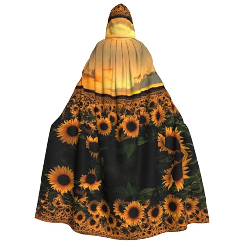 Kfjghhl Sonnenblumen-Umhang für Halloween, goldener Kapuzenumhang, volle Länge, Robe, Umhang, Halloween-Kostüm, Cosplay, Party Kfjghhl Sonnenblumen-Umhang für Halloween, goldener Kapuzenumhang, volle Länge, Robe, Umhang, Halloween-Kostüm, Cosplay, Party von Kfjghhl
