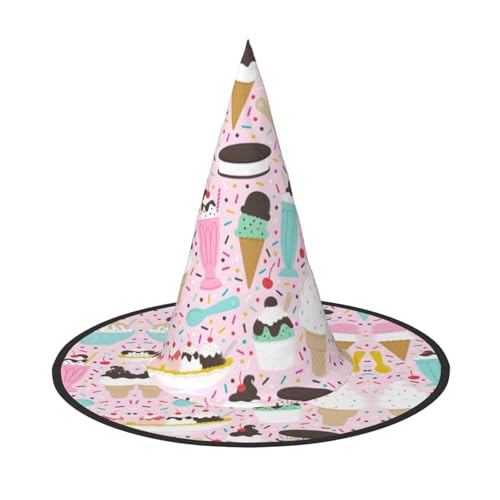 Kfjghhl Sweet Ice Cream Halloween Hut Wicked Kostüme Erwachsene Unisex Stirnband Verkleidung Zubehör Weihnachten Party Cosplay Magier Kostüm Outfit Halloween von Kfjghhl