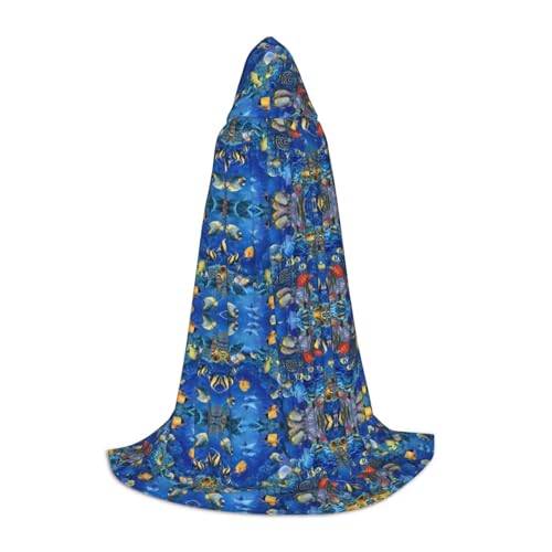 Kfjghhl Tropische Fische, langer Kapuzenumhang, Teenager, Kind, Umhang, Hexenkostüm, Halloween-Kostüm, für Damen und Herren, 88,9–149,7 cm Kfjghhl Tropische Fische, langer Kapuzenumhang, Teenager, Kind, Umhang, Hexenkostüm, Halloween-Kostüm, für Damen und Herren, 88,9–149,7 cm von Kfjghhl