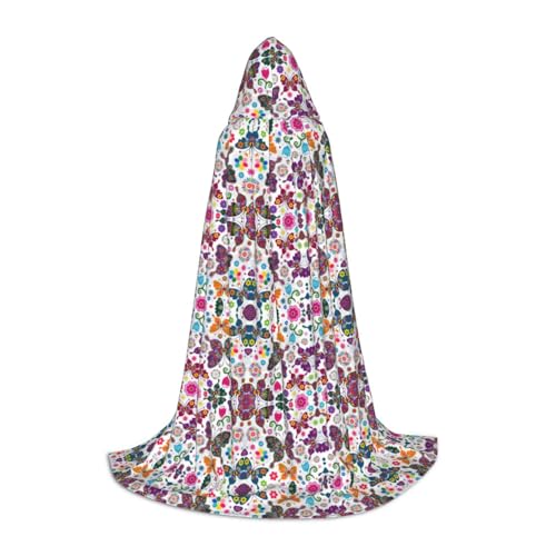 Kfjghhl Umhang mit Kapuze, Frühlingsblumen, Schmetterling, langer Kapuzenumhang, Hexenkostüm, Halloween-Kostüm, für Damen und Herren, 88,9–149,7 cm Kfjghhl Umhang mit Kapuze, Frühlingsblumen, Schmetterling, langer Kapuzenumhang, Hexenkostüm, Halloween-Kostüm, für Damen und Herren, 88,9–149,7 cm von Kfjghhl