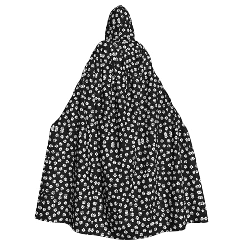 Kfjghhl Unisex Kapuzenumhang mit Pfotenabdruck, Kostüm, Party, Halloween, Cosplay, Erwachsene, Kapuzenmantel, Weihnachten, 147,3 cm von Kfjghhl