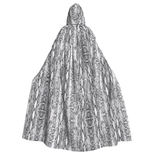 Kfjghhl Unisex Kapuzenumhang mit Schlangenhaut, Schwarz und Weiß, Kostüm, Party, Halloween, Cosplay, Erwachsene, Kapuzenmantel, Weihnachten, 147,3 cm von Kfjghhl