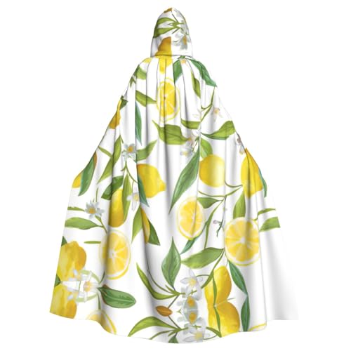 Kfjghhl Unisex Kapuzenumhang mit frischen tropischen Zitronen, Kostüm, Party, Halloween, Cosplay, Erwachsene, Kapuzenmantel, Weihnachten, 147,3 cm von Kfjghhl