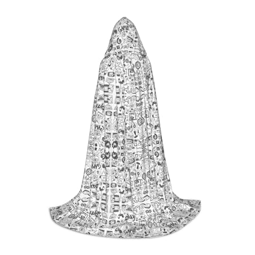 Kfjghhl Videospiel Jungen Langer Kapuzenumhang Teenager Kind Umhang Hexenkostüm Halloween Kostüm Damen Herren 88,9-149,7 cm von Kfjghhl