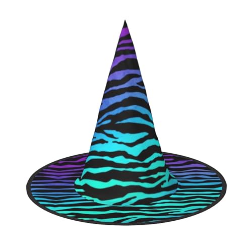 Kfjghhl Violett-Blau-Grüne Camouflage-Zebra-Streifen, Halloween-Hut, böse Kostüme, Erwachsene, Unisex, Stirnband, Kostümzubehör, Weihnachtsfeier, Cosplay, Zauberer-Kostüm, Outfit, Halloween Kfjghhl Violett-Blau-Grüne Camouflage-Zebra-Streifen, Halloween-Hut, böse Kostüme, Erwachsene, Unisex, Stirnband, Kostümzubehör, Weihnachtsfeier, Cosplay, Zauberer-Kostüm, Outfit, Halloween von Kfjghhl