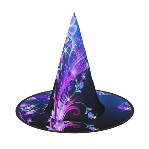 Kfjghhl Violetter Schmetterlingshut, böse Kostüme, für Erwachsene, Unisex, Stirnband, Kostümzubehör, Weihnachtsfeier, Cosplay, Zauberer-Kostüm, Outfit, Halloween von Kfjghhl