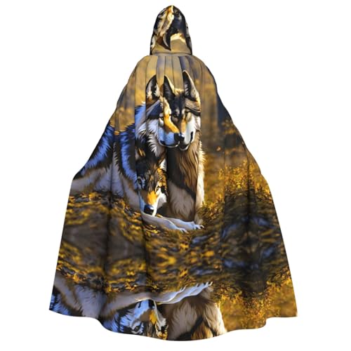 Kfjghhl Wolfs Halloween-Umhang, goldener Kapuzenumhang, volle Länge, Robe, Umhang, Halloween-Kostüm, Cosplay, Party Kfjghhl Wolfs Halloween-Umhang, goldener Kapuzenumhang, volle Länge, Robe, Umhang, Halloween-Kostüm, Cosplay, Party von Kfjghhl