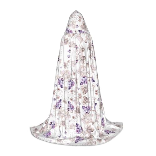 Kfjghhl Wunderschöner langer Umhang mit Kapuze und Weinblättern, für Teenager, Kinder, Hexenkostüm, Halloween-Kostüm, für Damen und Herren, 88,9–149,7 cm Kfjghhl Wunderschöner langer Umhang mit Kapuze und Weinblättern, für Teenager, Kinder, Hexenkostüm, Halloween-Kostüm, für Damen und Herren, 88,9–149,7 cm von Kfjghhl