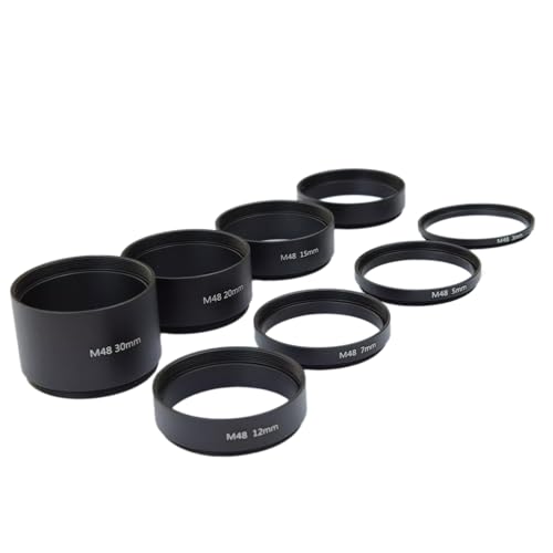 Astronomisches Expansionsrohr-Set, 8-teilig, Standardgröße M48 x 0,75, Größe 3, 5, 7, 10, 12, 15, 20 und 30 mm Expansionsringe von Kfwfuaee