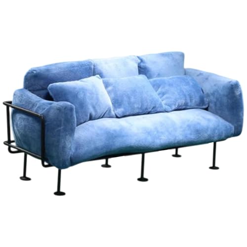 Eisen-Gestell, Sofa-Modellfigur, Ausstellungsmöbel mit weichem Samtkissen für Puppenhaus im Maßstab 1:6, Projektdekorationen, Puppenhaus-Dekoration von Kfwfuaee