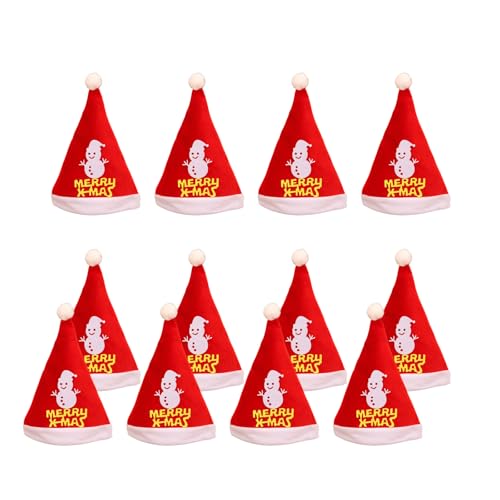 [Kfwfuaee] 12 Stück Weihnachtsmannhüte Erwachsene Größe mit weißem Gürtel Festival Nikolaus Hut Weihnachtsmann Party Dekoration Stilvolle Partyzubehör von Kfwfuaee