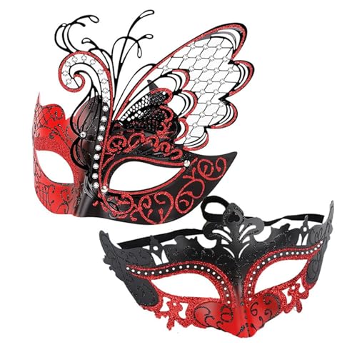 Kfwfuaee 2 x Maskerade Gesichtsmaske, Halbgesicht, Schmetterlings-Augenmaske für Männer und Frauen, Halloween, Cosplay Kfwfuaee 2 x Maskerade Gesichtsmaske, Halbgesicht, Schmetterlings-Augenmaske für Männer und Frauen, Halloween, Cosplay von Kfwfuaee