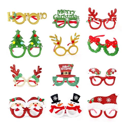 Kfwfuaee Brillenrahmen für Weihnachtsfeiern, mit Weihnachtsmütze, Slap Armbänder, Stirnband, Weihnachtsfeier, Dekoration für Kinder und Erwachsene Kfwfuaee Brillenrahmen für Weihnachtsfeiern, mit Weihnachtsmütze, Slap Armbänder, Stirnband, Weihnachtsfeier, Dekoration für Kinder und Erwachsene von Kfwfuaee