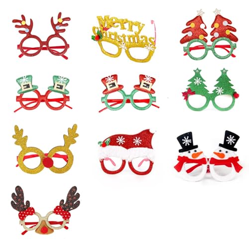 Kfwfuaee Brillenrahmen für Weihnachtsfeiern, mit Weihnachtsmütze, Slap Armbänder, Stirnband, Weihnachtsfeier, Dekoration für Kinder und Erwachsene Kfwfuaee Brillenrahmen für Weihnachtsfeiern, mit Weihnachtsmütze, Slap Armbänder, Stirnband, Weihnachtsfeier, Dekoration für Kinder und Erwachsene von Kfwfuaee