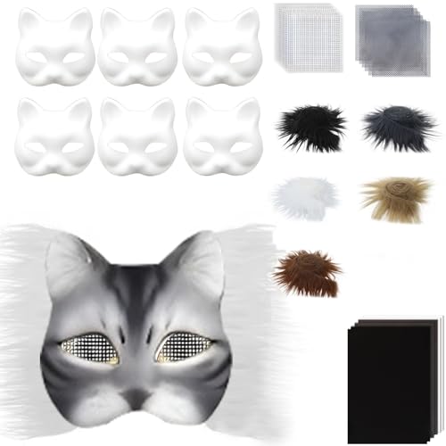 Kfwfuaee Füchse Katzen Maske Mit Augennetz Spaß Therianer Masken Kits Therians Starter Kits Mit All Dem Zeug Für Halloween Maskerade Kfwfuaee Füchse Katzen Maske Mit Augennetz Spaß Therianer Masken Kits Therians Starter Kits Mit All Dem Zeug Für Halloween Maskerade von Kfwfuaee