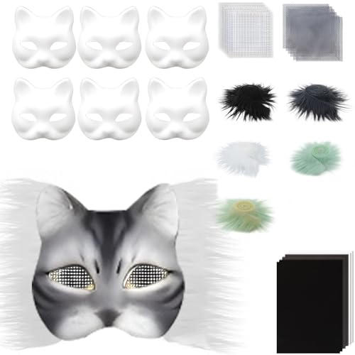 Kfwfuaee Füchse Katzen Maske Mit Augennetz Spaß Therianer Masken Kits Therians Starter Kits Mit All Dem Zeug Für Halloween Maskerade Kfwfuaee Füchse Katzen Maske Mit Augennetz Spaß Therianer Masken Kits Therians Starter Kits Mit All Dem Zeug Für Halloween Maskerade von Kfwfuaee